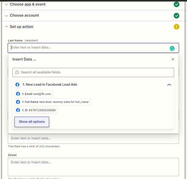 Mapping Salesforce Lead Object fields to Facebook lead fields