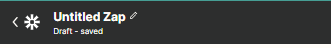 Zap draft navigation bar at the top of the editor